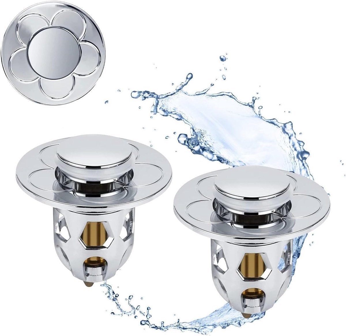 Ibenzoa® Duurzame en Effectieve Afvoerstoppenset voor Wastafel en Douche - Set van 2