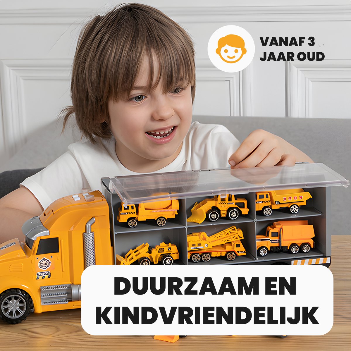 Speelgoed Truck Constructie - Met 6 extra auto’s - Speelgoed Autos Jongens - Auto Speelgoed - Speelgoed 2 Jaar - Speelgoed 3 Jaar - Speelgoed 4 Jaar - Jongens Speelgoed — afbeelding 5