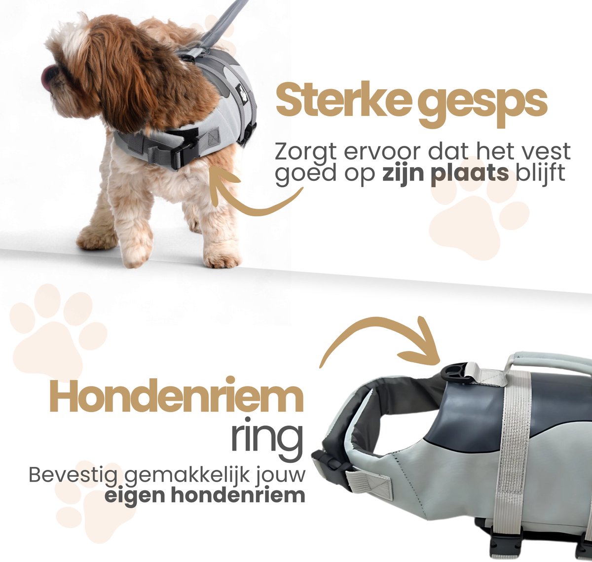 Dogs&Co® Zwemvest voor honden HAAI Ruglengte 33cm Borstomvang 54 - 64cm - reddingsvest - zwemondersteuning voor honden — afbeelding 8