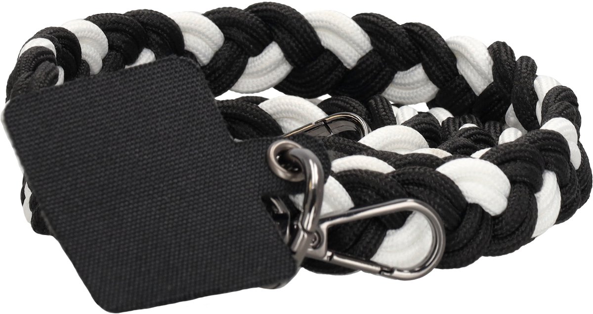 Beagles Fashion Phone Straps Telefoonkoord - Universeel Telefoonkoord met Perfecte Lengte - Telefoonketting - Stevig Koord voor Telefoon en Smartphone - Geschikt voor alle Smartphones - Zwart / Wit