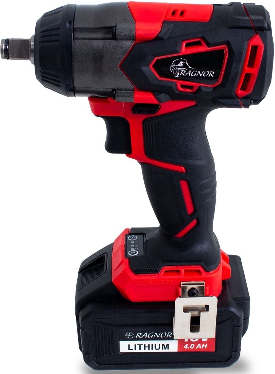 Accu Slagmoersleutel 18 V – Compact & Krachtig | 180 Nm – 3000 RPM – 400 W – 1/2″ Aansluiting – LED + Variabele Snelheid – Inclusief 3000 mAh Li-Ion Accu & Snellader