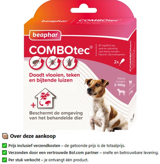Beaphar combotec hond - 2-10 KG 2 ST