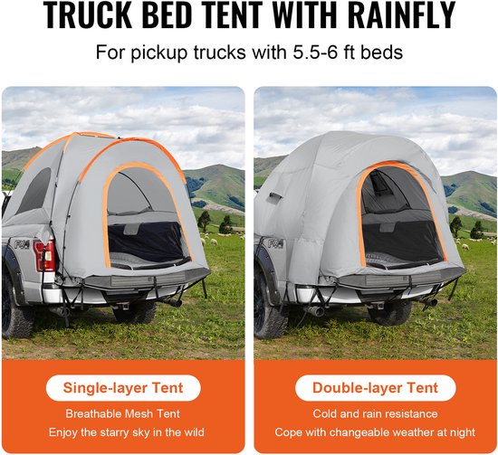 SUV Campingtent, 244 X 244 Cm - Waterdicht PU2000mm Materiaal - Achterklep Ontwerp voor 6-8 Personen - Inclusief Draagtas van Merkloos — afbeelding 4