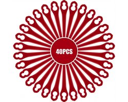 40x Vervangende Kunststof Messen voor Einhell Accu Grastrimmer – Geschikt voor GE-CT 18 Li, GC-CT 18/24 Li, GC-CT 18/24 Li P – Rood – 90 mm – Duurzaam & Flexibel