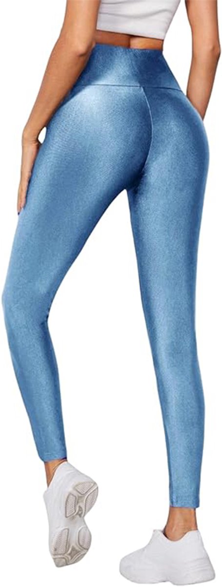 Hoge Taille Legging Blauw - Sportlegging - Fitness - Yoga - Stretch