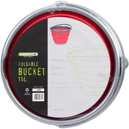 Abbey Camp Emmer Opvouwbaar - 15 Liter - Koraal/Grijs van Abbey Camp — afbeelding 4