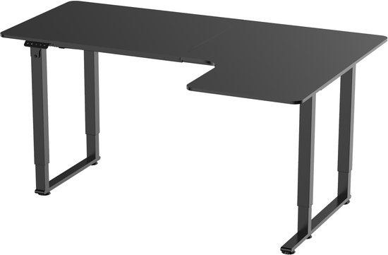 Hoekbureau - gaming bureau - L vormig zit sta bureau - game bureau - computertafel - game desk - elektrisch in hoogte verstelbaar