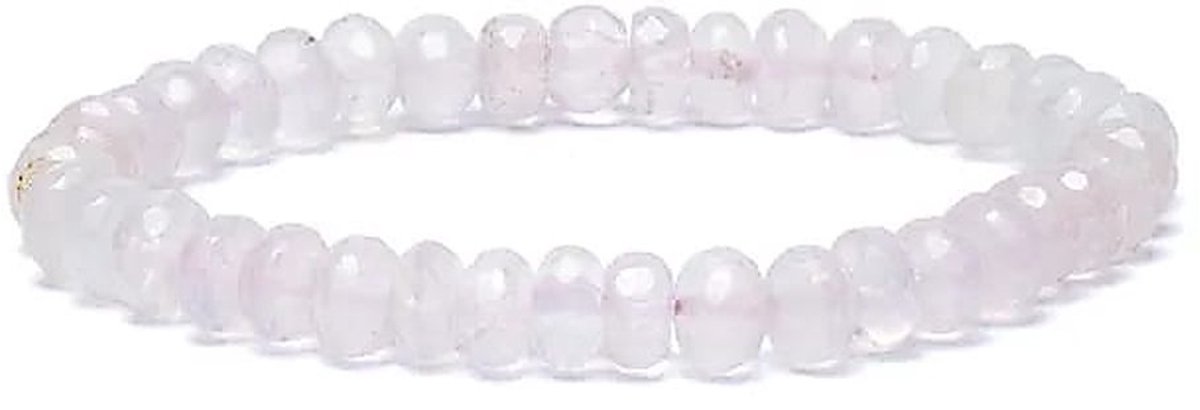 Armband rozenkwarts facet AA kwaliteit elastisch