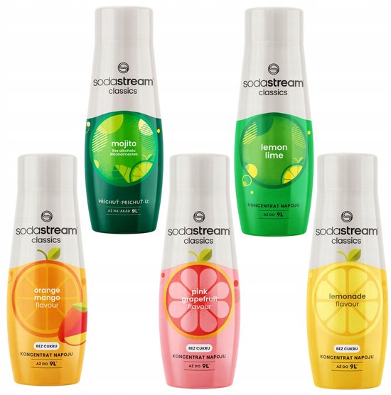 SodaStream - Limonadesiropen - Orange-Mango - Mojito - Grapefruit - Lemon Lime - Lemonade