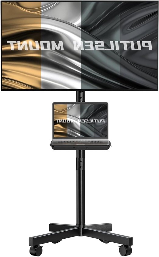 Tv standaard verrijdbaar - Audizio MFS30 - In hoogte verstelbare tv standaard op wielen voor 32 t/m 65 inch tv's - Zwart Tv standaard verrijdbaar - Audizio MFS30 - In hoogte verstelbare tv standaard op wielen voor 32 t/m 65 inch tv's - Zwart