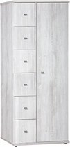 Kledingkast 2 Deurs - 200 x 83 x 58cm - Licht Grijs Hout  - Son