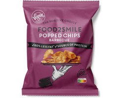 Popped Chips Barbecue 21x25 - Food2Smile - Voordeelverpakking chips - Glutenvrije producten - Vegan BBQ chips - Proteine chips