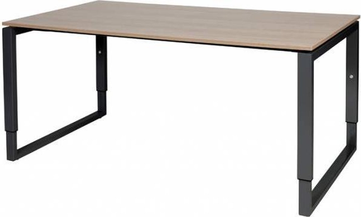 Verstelbaar Bureau - Plus 160x90 Havana Kersen - zwart frame