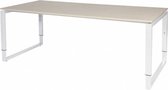 Verstelbaar Bureau - Domino Plus 200x90 Eiken - wit frame