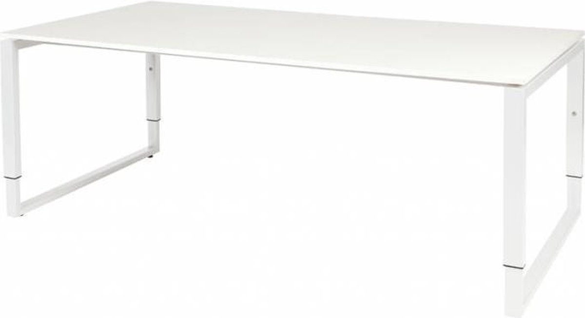 Vergadertafel - Verstelbaar - 200x100 wit - wit frame