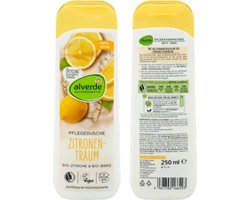 Alverde Naturkosmetik Douchegel Zitronentraum | 1x 250 ml - Citroen Droom - Met Biologische Citroenschil & Berkenextract | Limited Edition 2025