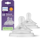 Philips Avent Natural Sucking Reflex - Vitesse 3, 1+ mois+, pack de 2 - SCY963/02 - Tétines de bouteille