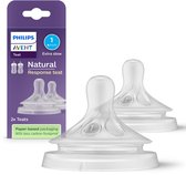 Philips Avent Natural Sucking Reflex - Vitesse 1.0M Mois, Lot de 2 - SCY961/02 - Tétines de bouteille