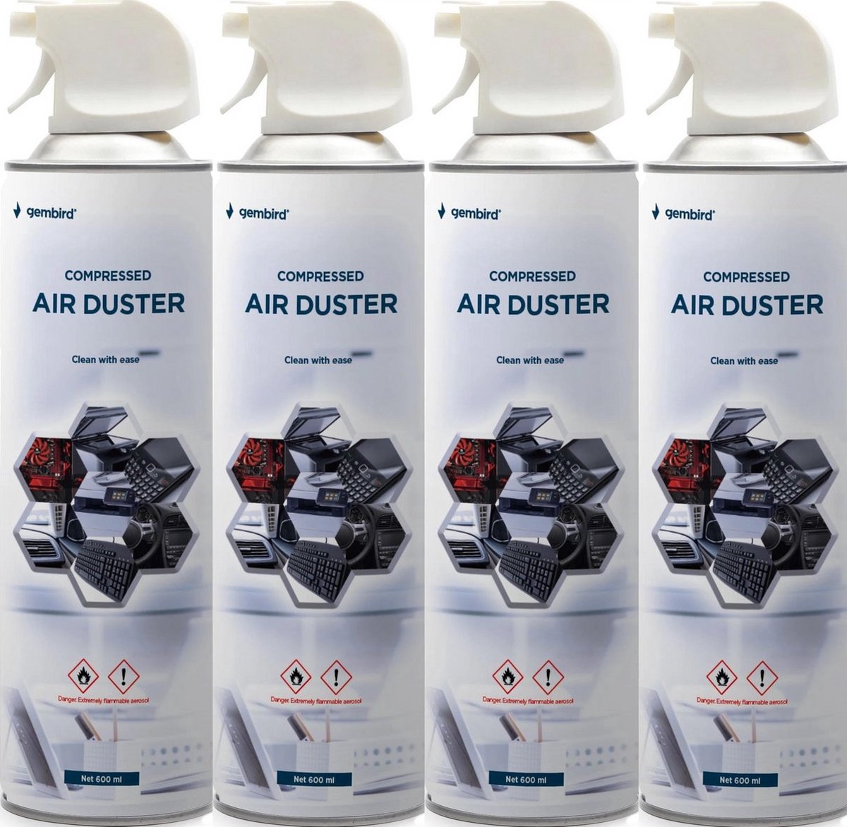 4-Spuitbussen met Perslucht 600ml