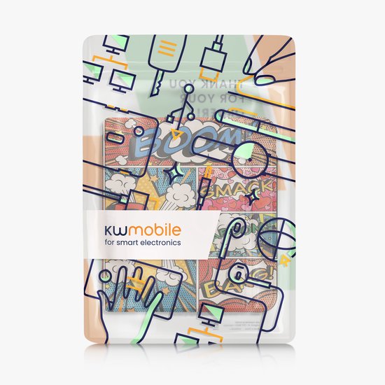 kwmobile e-reader hoesje geschikt voor Kobo Libra Colour hoes - E reader flip case met magnetische sluiting - Ereader cover - Stripboek design in meerkleurig van Merkloos — afbeelding 3