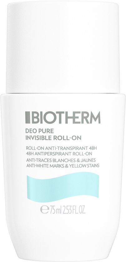 Biotherm Deo Pure Invisible Deodorant - Roll-On Deodorant - Geen witte of gele vlekken - 48H Anti-Transpirant - 75ml