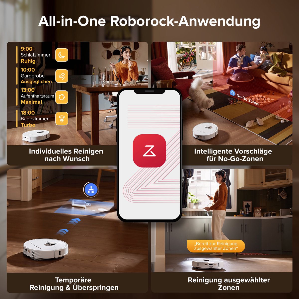 Roborock QV 35S Robotstofzuiger–10000 Pa zuigkracht– Dubbele anti-klitborstels– Slimme obstakelvermijding–Dubbele opklapbare– Draaiende dweilen– Automatisch dweilen–Zelfdrogend– Wit–Qrevo plus Upgrade — afbeelding 6