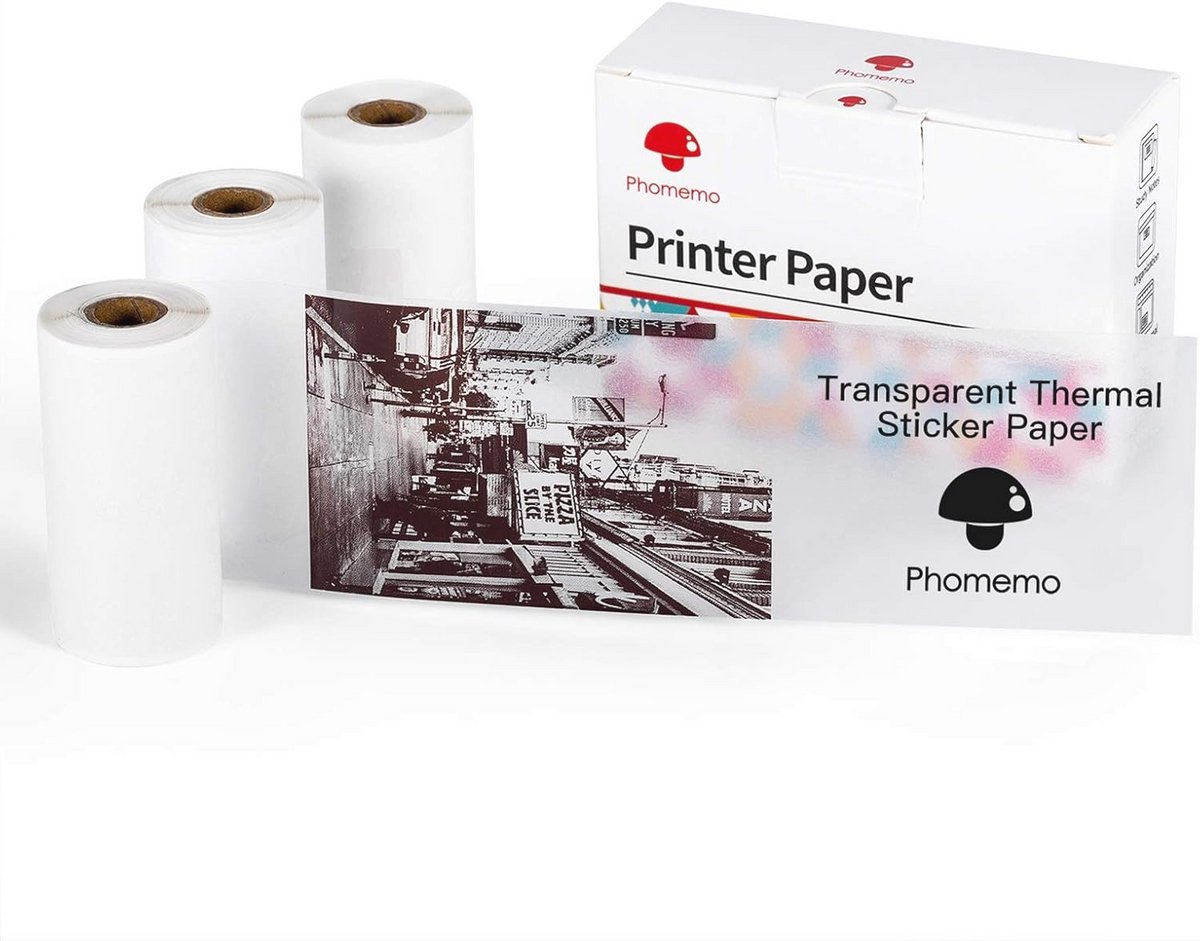 Transparant papier voor mini-printer - 53mm x 3,5m - 3 rollen