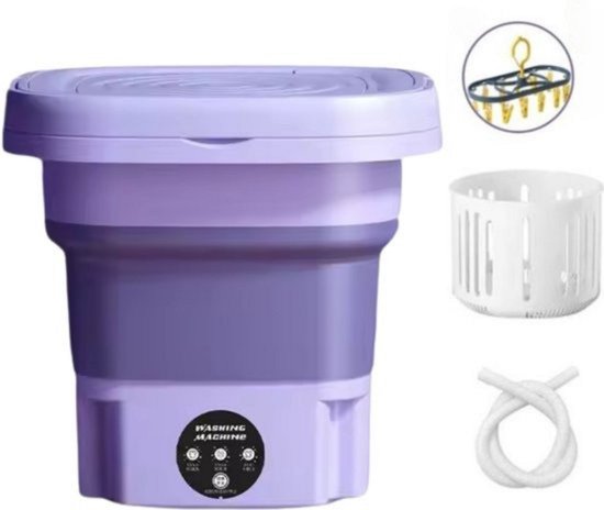 Mini wasmachine 8L – met droogrek – opvouwbaar – fruitwasser