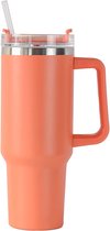 Mug de voyage isotherme intemporel Ibenzoa® avec paille, poignée et double paroi isolante pour boissons