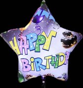 Helium Ballon Led Ster Happy Birthday 62cm leeg