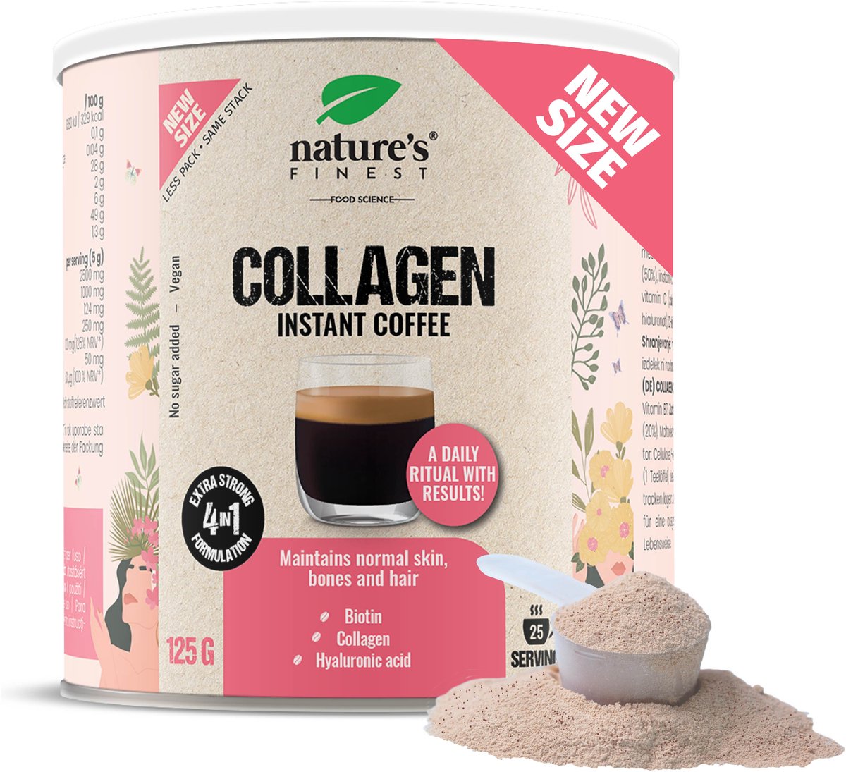 Goedkoopste Nature's Finest Collageen Coffee - collageen boost - huidhydratatie - vermindert rimpels - verhoogt huidelasticiteit - natuurlijke energieboost - zonder toegevoegde suikers - beauty koffie voor vrouwen - lactosevrij - collagen supplement