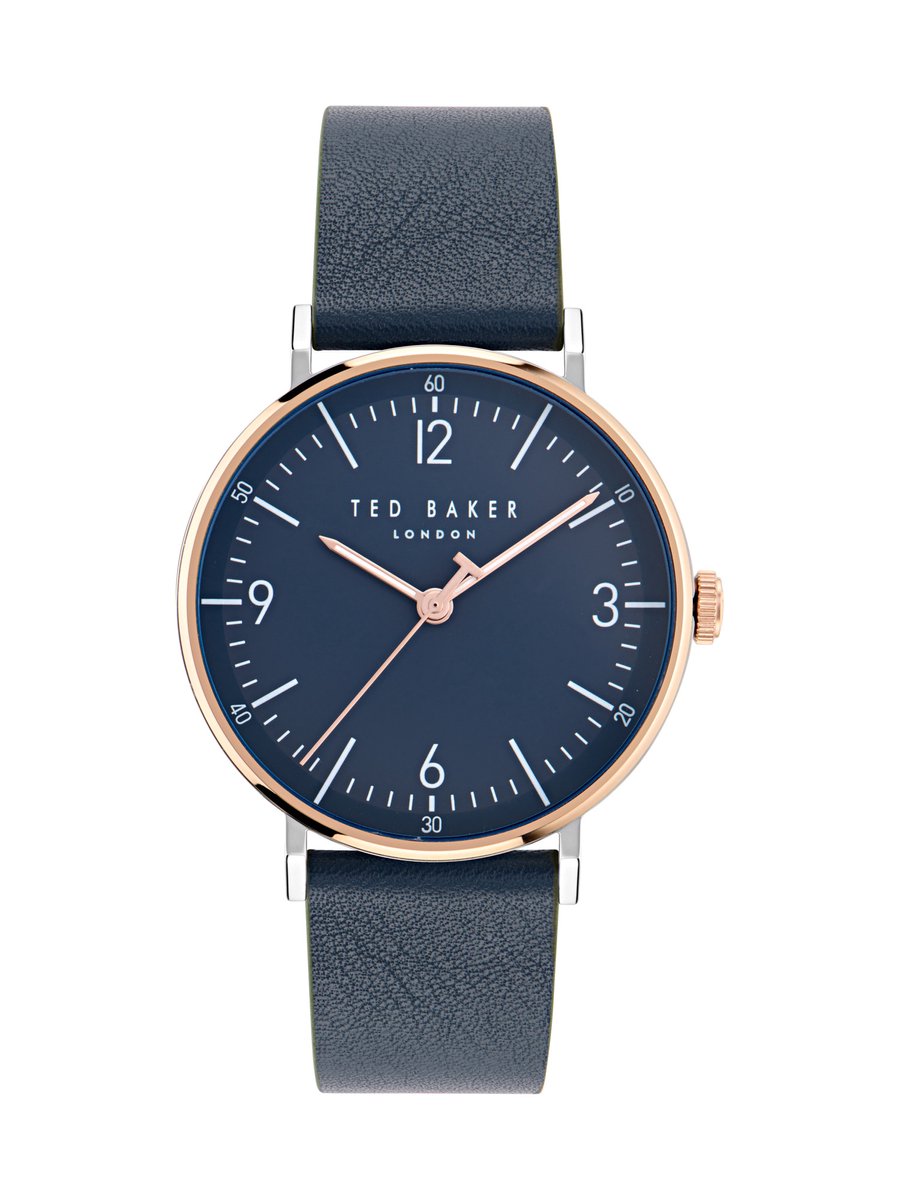 Ted Baker Phylipa Gents Timeless Kwarts Analoog Horloge Blauw Case: 100% Stainless Steel | Armband: 100% Leather 41 BKPPGF402W0, BKPPGF403W0