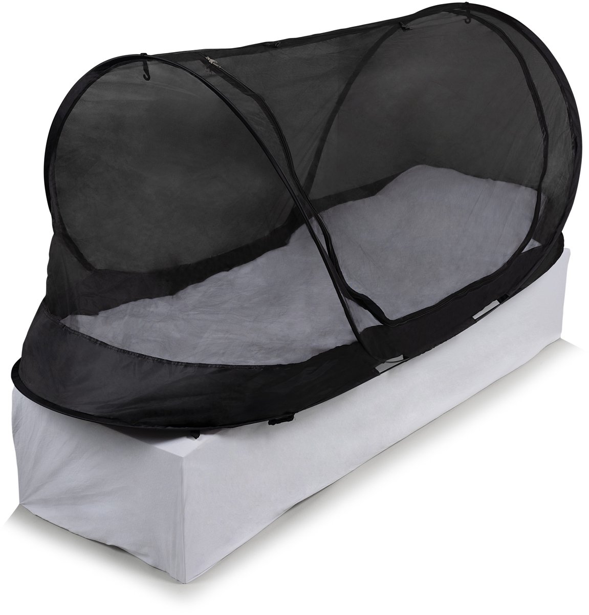 Travelnet Pop-up klamboetent geïmpregneerd, L210x B80x H85cm, zwart, 1 persoon