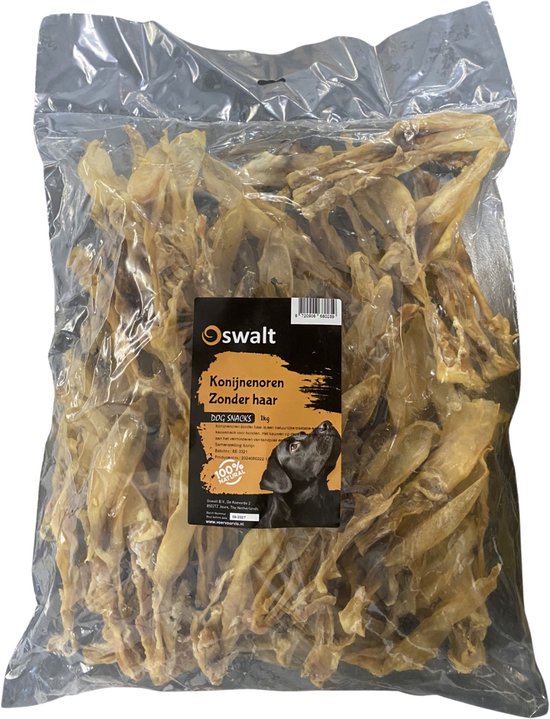 Oswalt Konijnen Oren - Naturel - Hondensnack - 1KG
