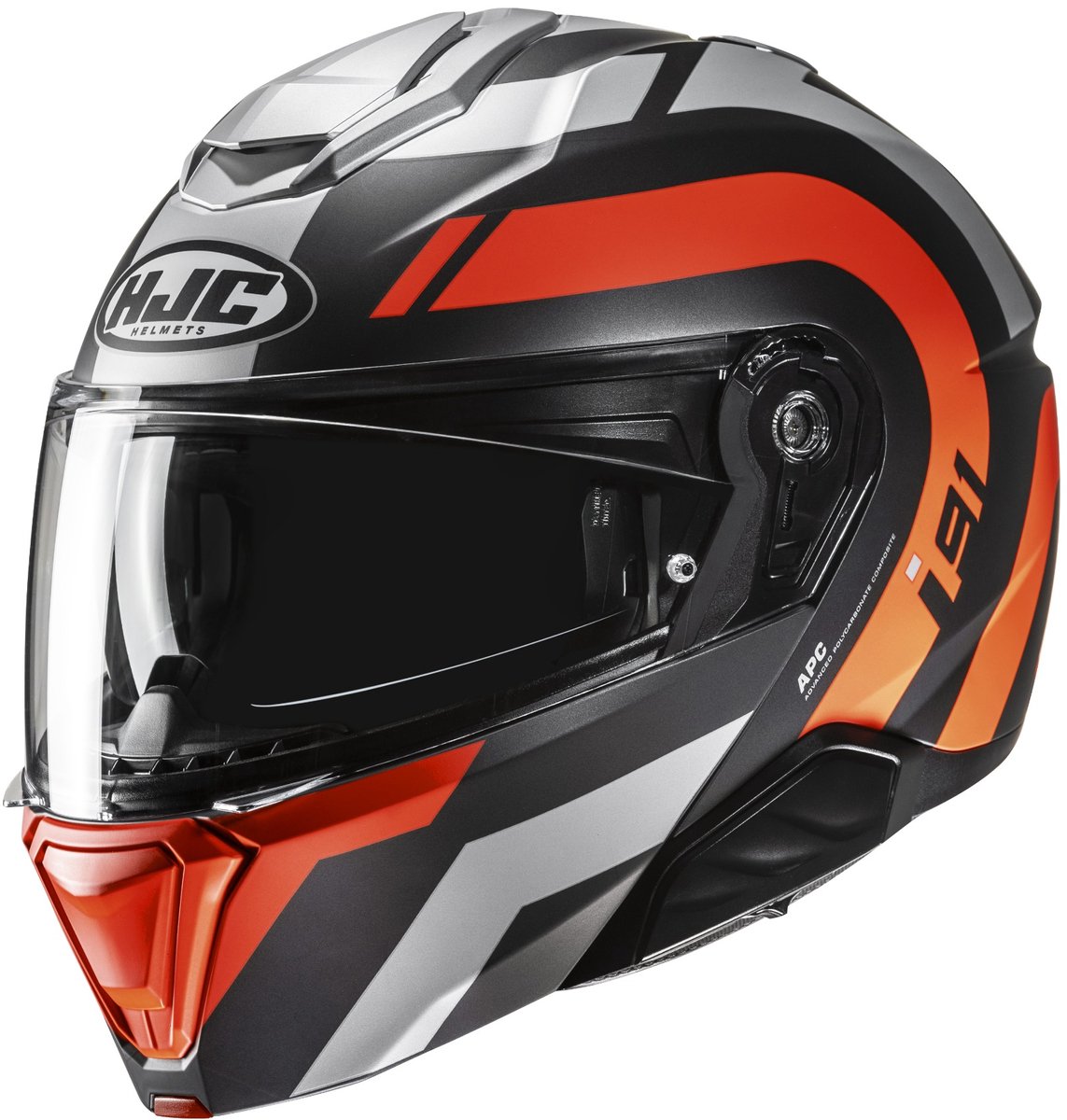 HJC i91 Arven Zwart Oranje Zilver Systeemhelm - Maat XXL - Helm