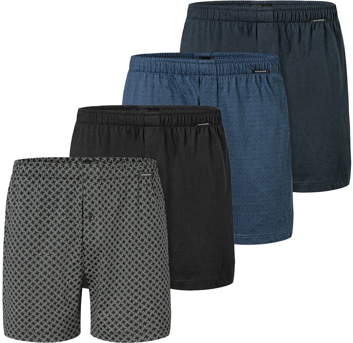 Schiesser Heren boxershort 4 pack Singel-Jersey