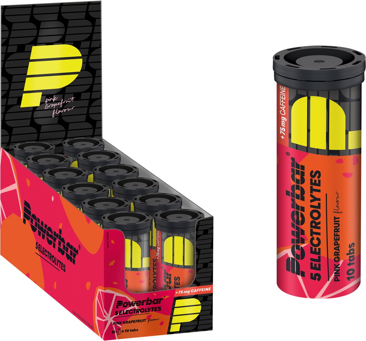 Goedkoopste Powerbar Electrolyte Tabletten | Pink Grapefruit (met cafeïne) | low calorie sportdrank - 12x10 tabs