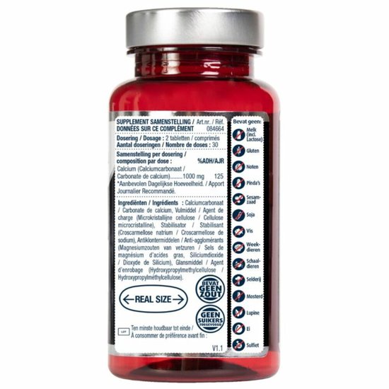 Lucovitaal Super Calcium 1000 mg - 2 x 60 tabletten - Voordeelverpakking
