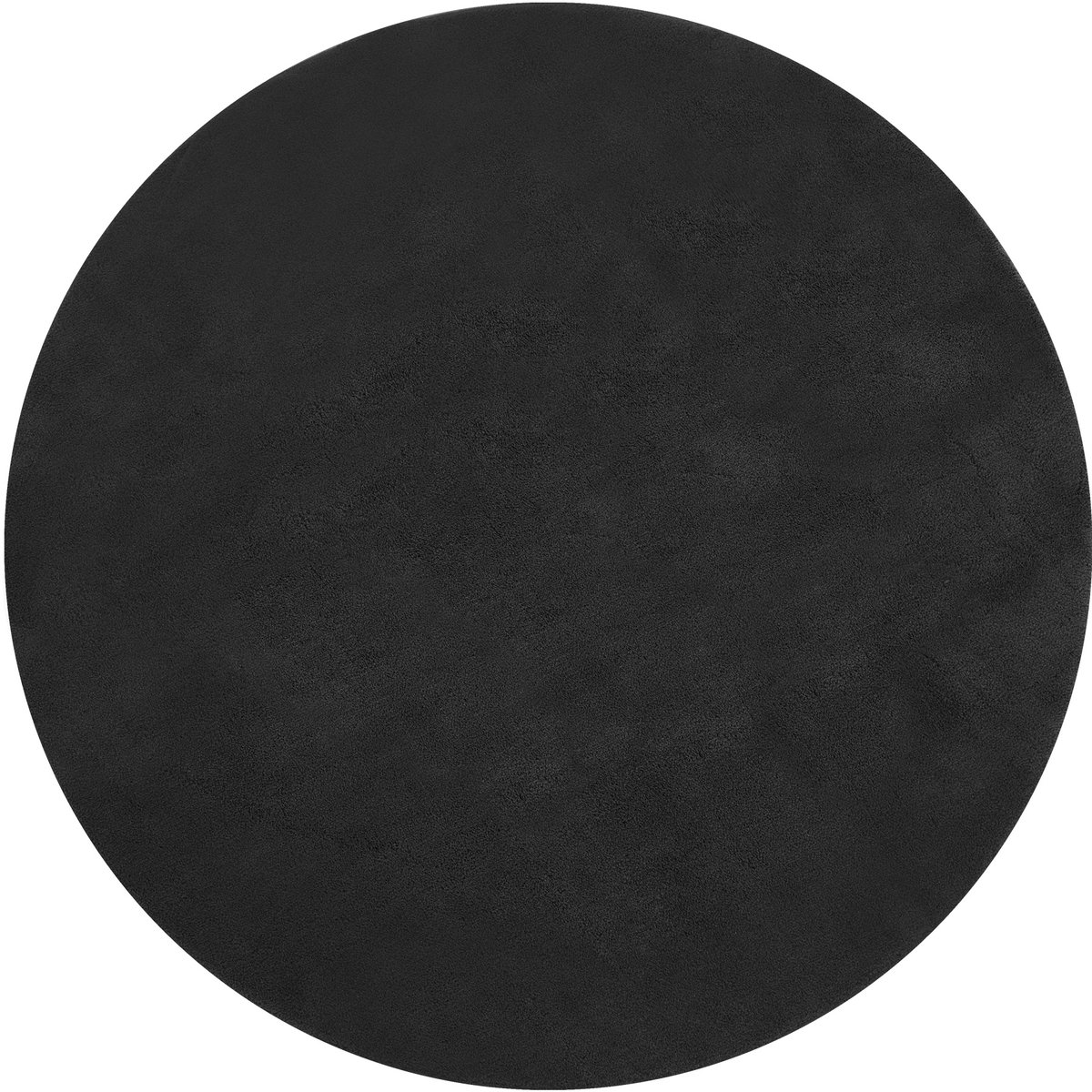 tectake® Kortpolig Vloerkleed - Rond - Ø120 cm - Zwart - 1630 g/m² Poolgewicht - Tapijt voor Woonkamer, Slaapkamer, Eetkamer - Onderhoudsvriendelijk en Wasbaar - Antislip Ondertapijt - Allergievriendelijk - Diverse maten en kleuren