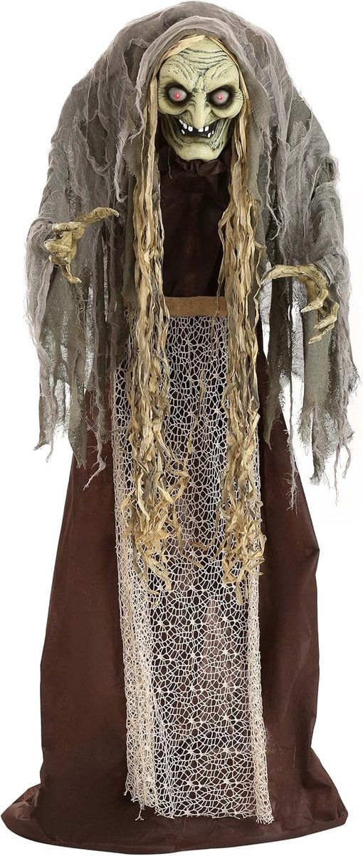 Halloween pop Terrifying Witch (Beweging, licht en geluid) 1.50 M hoog