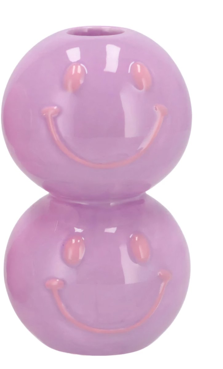 Smiley dreamy purple candle bulb 7x7x12cm
