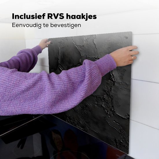 KitchenYeah® Protection plaque induction 60x55 cm - Noir - Pierre - Protege plaque de cuisson - Couvre plaque induction - Protecteur d'induction - Cuisine