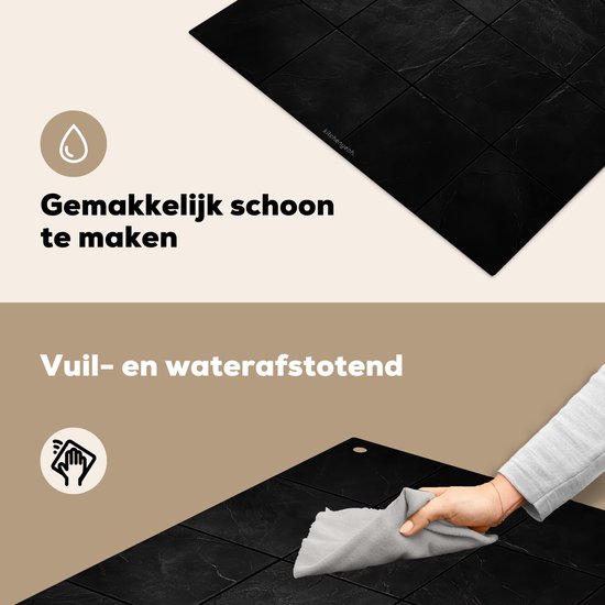 KitchenYeah® Protection plaque induction 60x55 cm - Noir - Carreaux - Protege plaque de cuisson - Couvre plaque induction - Protecteur d'induction - Cuisine