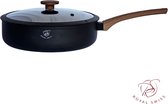 Bol.com Royal Swiss Diep Pan met Deksel - Geschikt voor Alle Soorten Kookplaten Inclusief Inductie - 28cm Marmeren Coating met K... aanbieding
