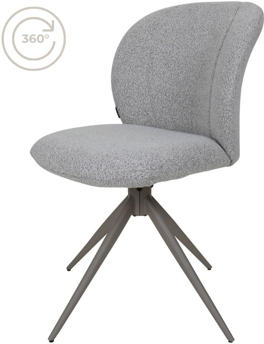 Home67 Eetkamerstoel Cosmo - Bouclé - Champagne - Moderne Kuipstoel in Hotel Chique / Scandinavische Stijl Beige