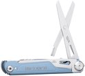 Blauw Black Eagle multitool met schaar opengeklapt op witte achtergrond.