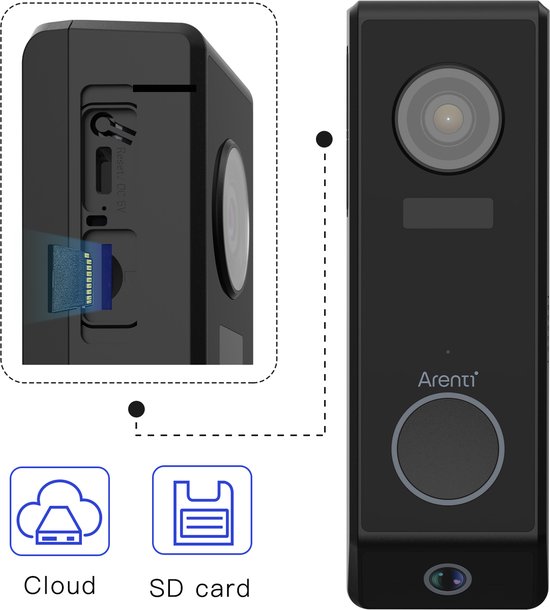 Arenti P10 Videodeurbel - Dual Lens 3MP & 2MP - Bol