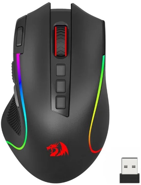 Stemily Gaming Muis - Ergonomisch - Bluetooth, 2.4G Hz Draadloos of Bedraad - 5 DPI-Niveaus - 2 ms - 11 Knoppen - RGB