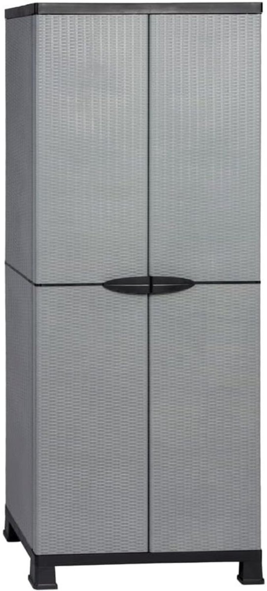 CRLYN® Tuinkast - Tuinkist - Tuinkasten voor Buiten - Tuinberging - Kunststof - Grijs en Zwart