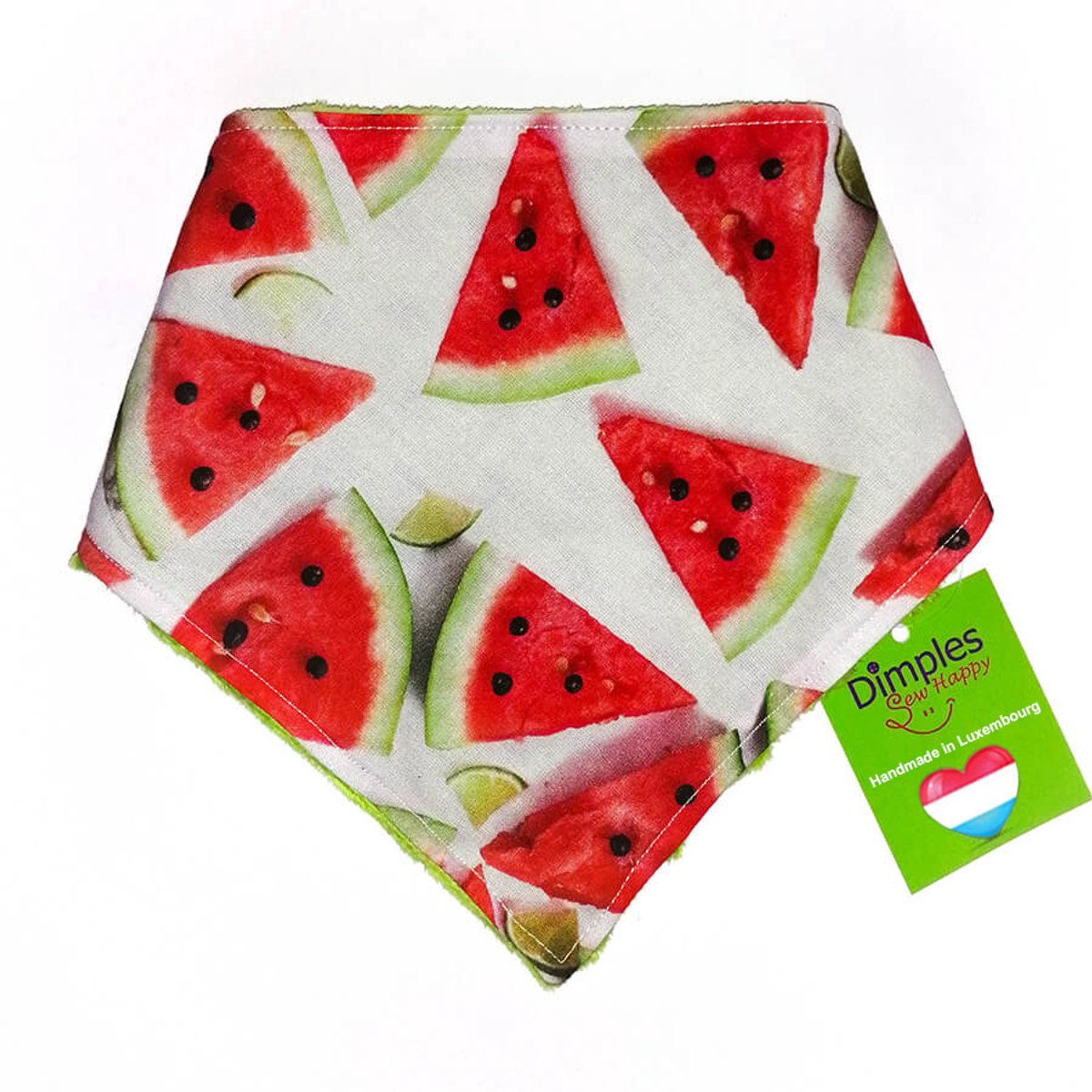 Hondenhalsdoek met watermeloenmotief - DIMPLES 40cm S hondensjaal hondenbandana met comfortabele drukknopen
